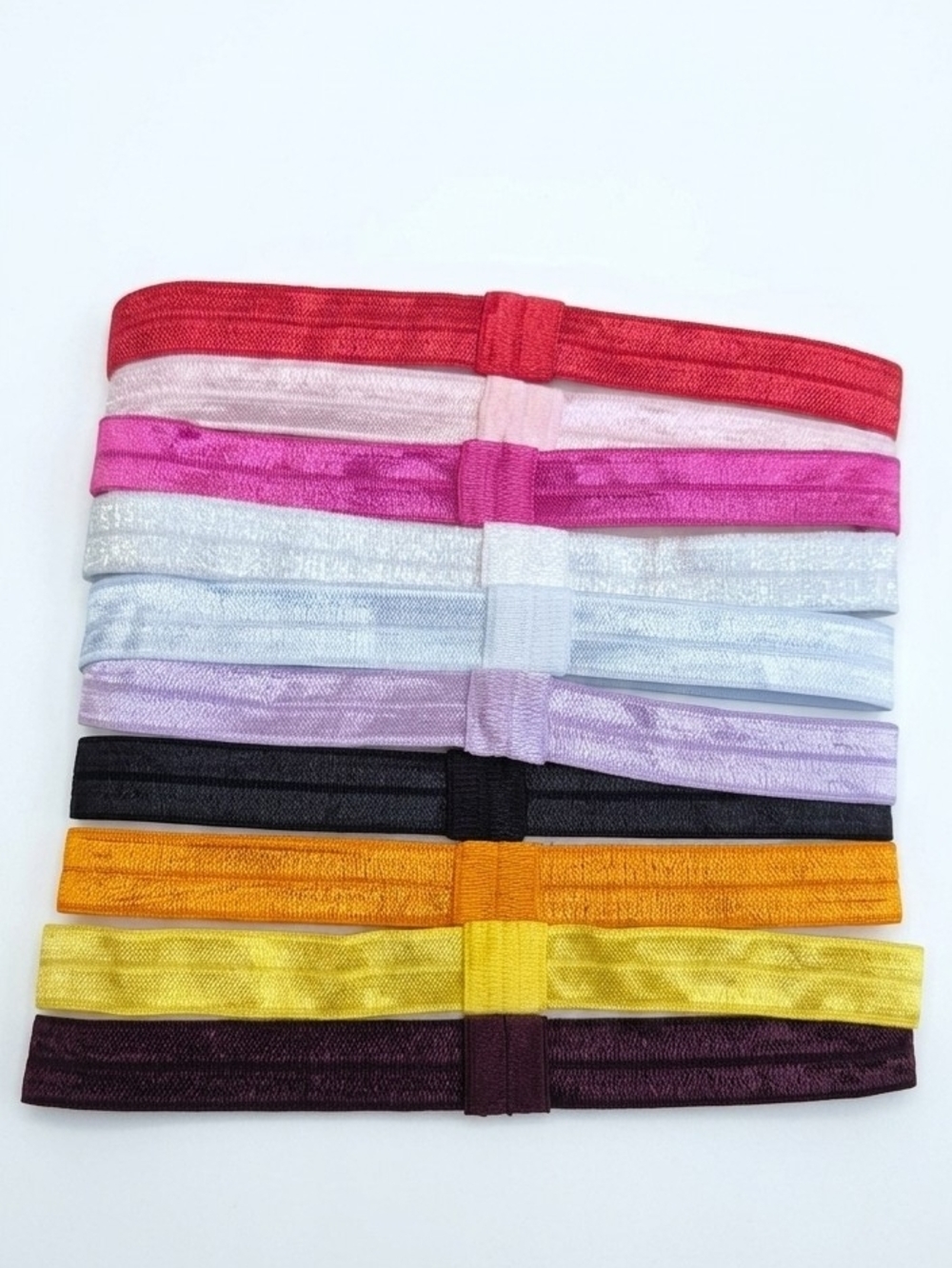 10 PC Elastic Headband Set Babies Kids With Loop For Bow Clip Multi Color